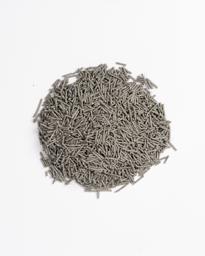 Tofu cat litter charcoal aerial shot
